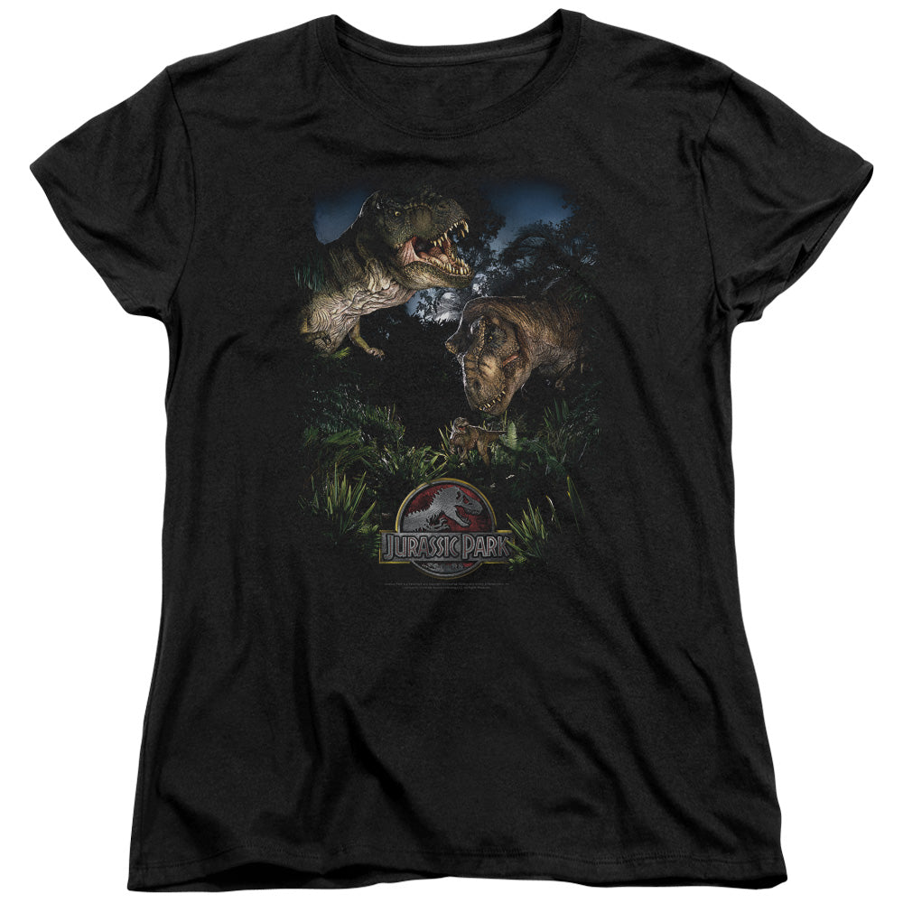 Jurassic Park Happy Family Women's 18/1 Cotton Short-Sleeve T-Shirt