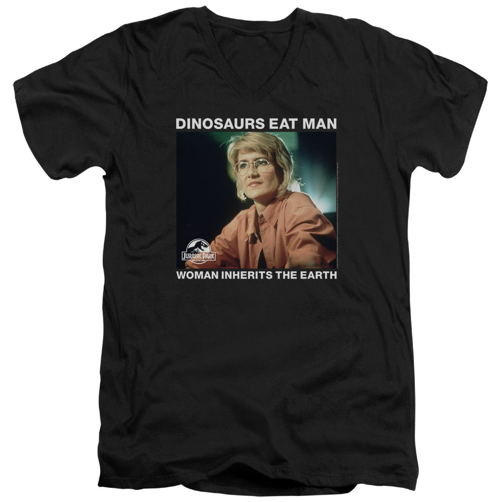 Jurassic Park Inherit Men's 30/1 Cotton Slim V-Neck T-Shirt