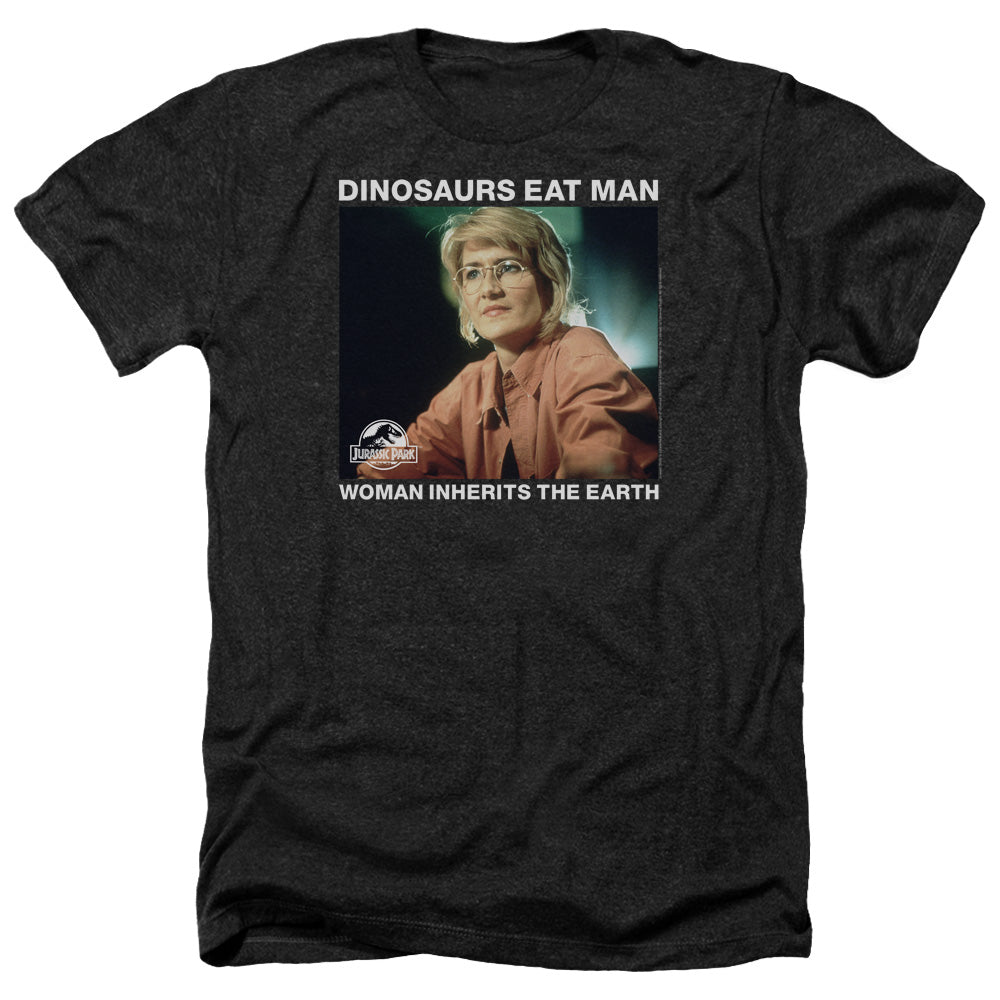 Jurassic Park Inherit Men's 30/1 Heather 60 40 Poly Short-Sleeve T-Shirt