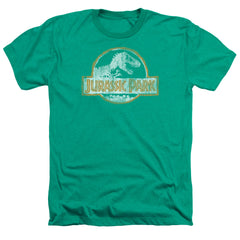 Jurassic Park JP Orange Men's 30/1 Heather 60 40 Poly Short-Sleeve T-Shirt