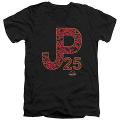 Jurassic Park JP25 Men's 30/1 Cotton Slim V-Neck T-Shirt
