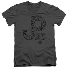 Jurassic Park JP25 Men's 30/1 Cotton Slim V-Neck T-Shirt