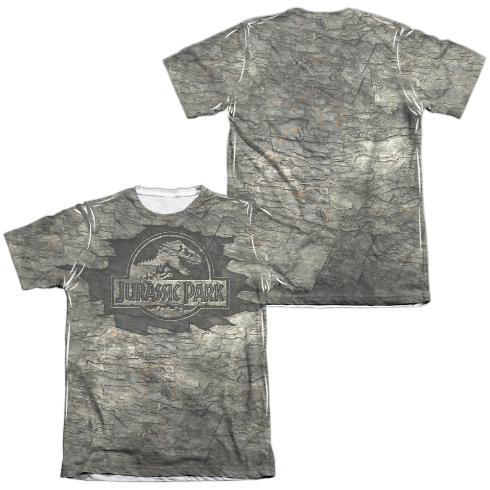 Jurassic Park Jurassic Stone (Front/Back Print) Men's Regular Fit Poly Cotton Short-Sleeve T-Shirt