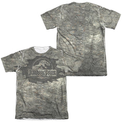 Jurassic Park Jurassic Stone (Front/Back Print) Men's Regular Fit Poly Cotton Short-Sleeve T-Shirt