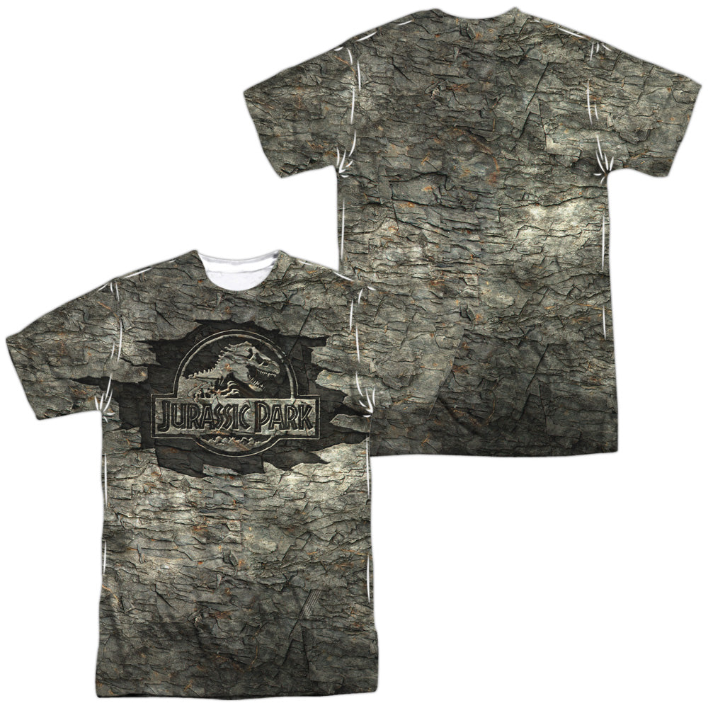 Jurassic Park Jurassic Stone (Front/Back Print) Men's Regular Fit Polyester Short-Sleeve T-Shirt