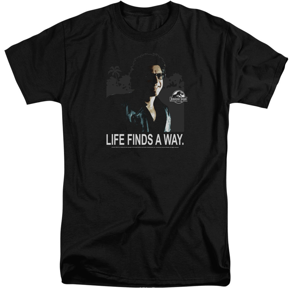 Jurassic Park Life Finds A Way Men's 18/1 Tall Cotton Short-Sleeve T-Shirt