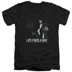 Jurassic Park Life Finds A Way Men's 30/1 Cotton Slim V-Neck T-Shirt