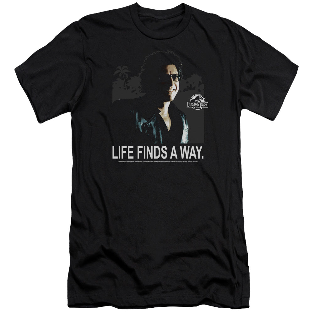Jurassic Park Life Finds A Way Men's Ultra-Soft 30/1 Cotton Slim Short-Sleeve T-Shirt