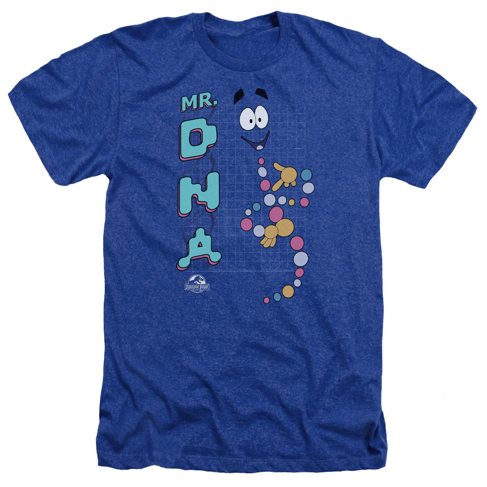Jurassic Park Mr Dna Men's 30/1 Heather 60 40 Poly Short-Sleeve T-Shirt