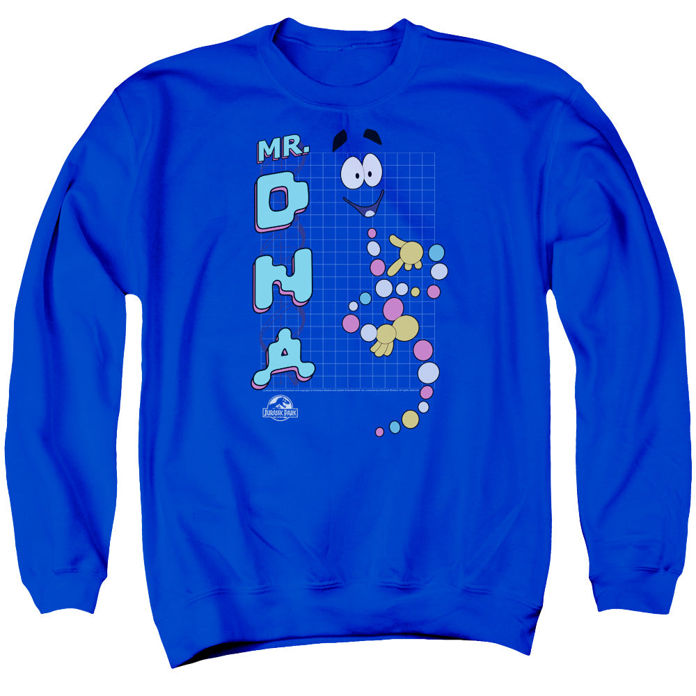 Jurassic Park Mr Dna Men's Crewneck 50 50 Poly Long-Sleeve T-Shirt