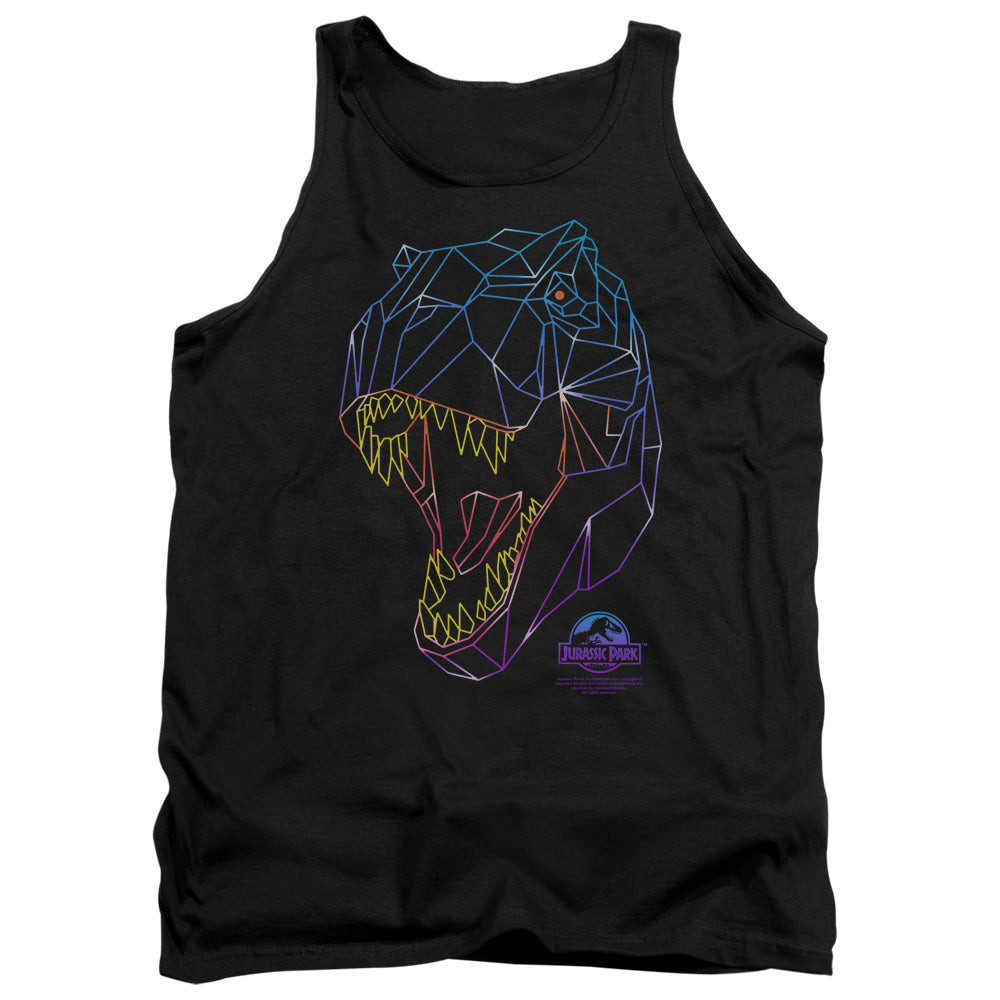 Jurassic Park Neon T-Rex Men's 18/1 Cotton Tank Top