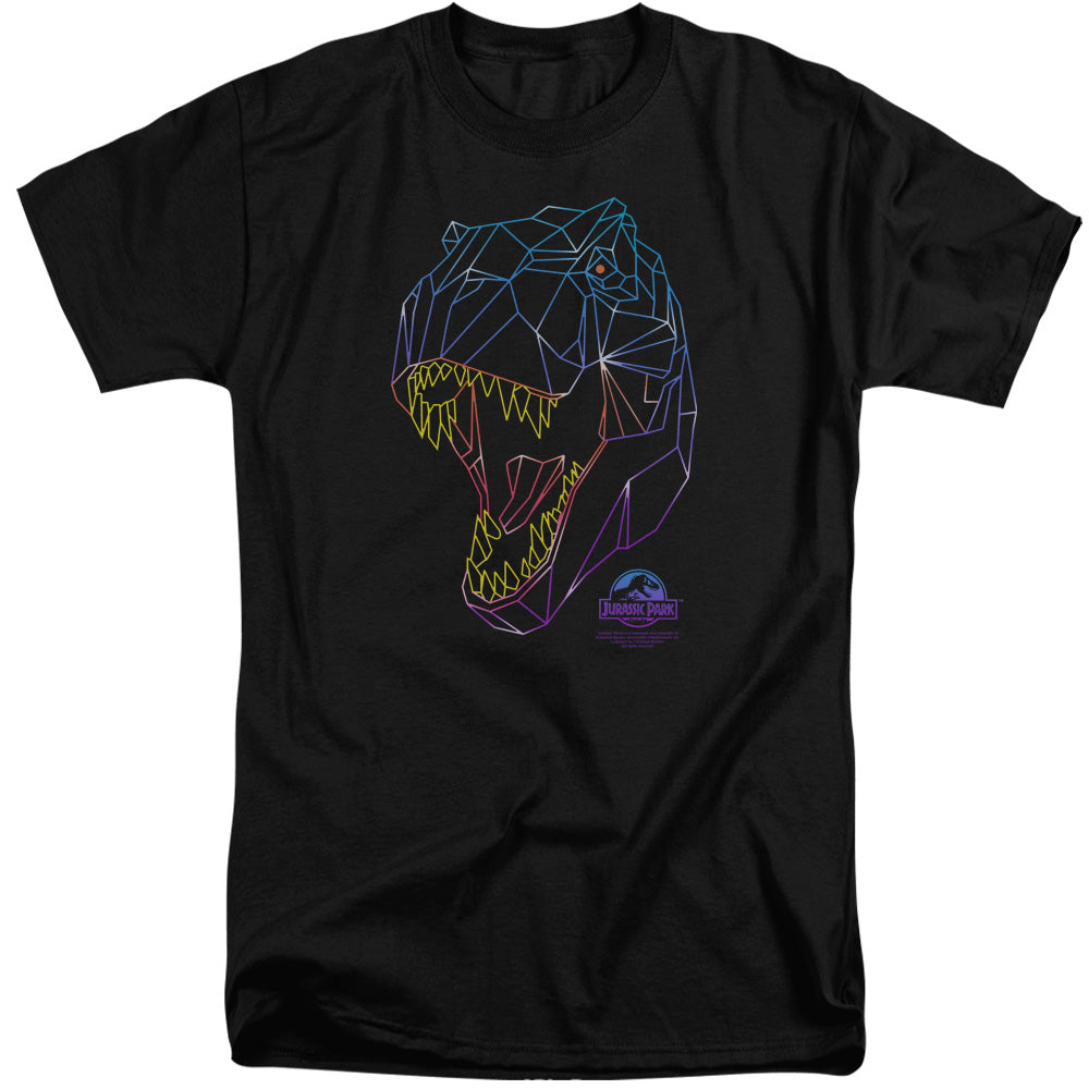 Jurassic Park Neon T-Rex Men's 18/1 Tall Cotton Short-Sleeve T-Shirt