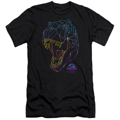 Jurassic Park Neon T-Rex Men's Ultra-Soft 30/1 Cotton Slim Short-Sleeve T-Shirt