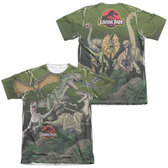 Jurassic Park Pack Of Dinos Men's Regular Fit Poly Cotton Short-Sleeve T-Shirt