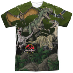 Jurassic Park Pack Of Dinos Men's Regular Fit Polyester Short-Sleeve T-Shirt