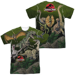 Jurassic Park Pack Of Dinos Men's Regular Fit Polyester Short-Sleeve T-Shirt