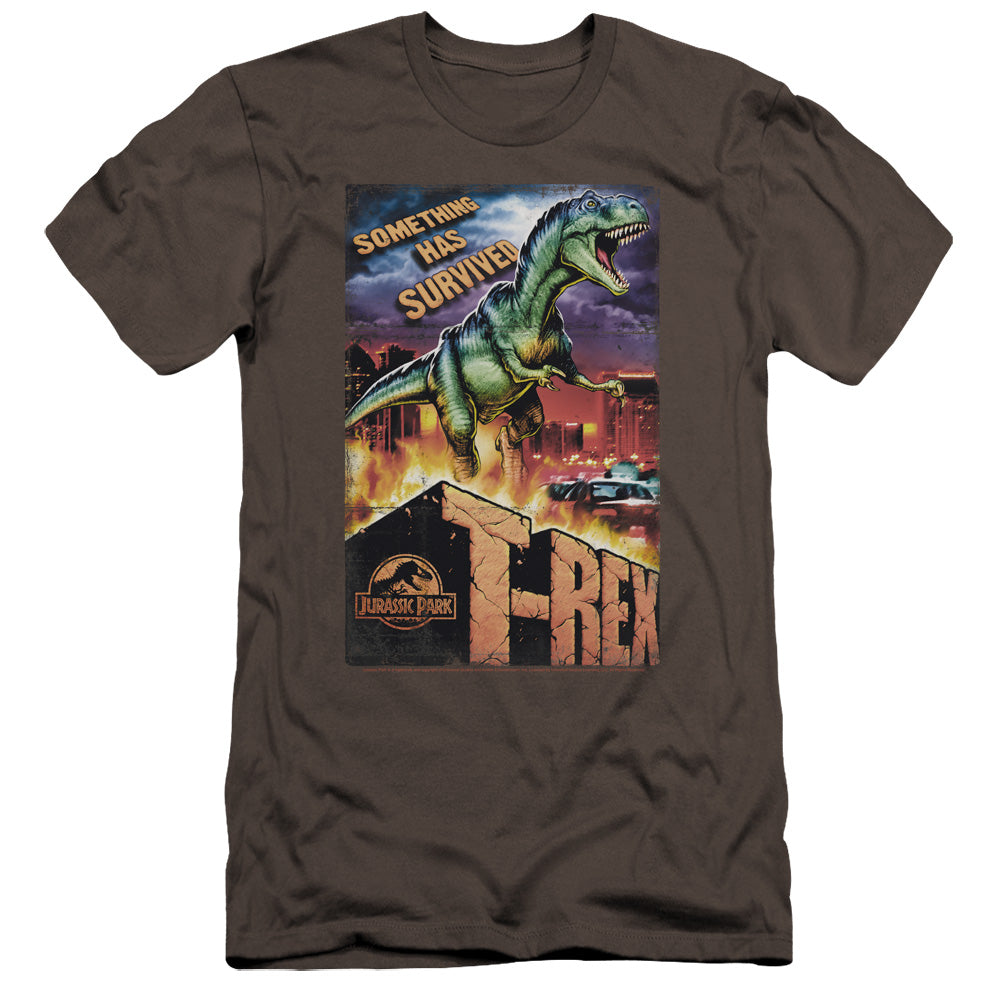 Jurassic Park Rex In The City Men's Ultra-Soft 30/1 Cotton Slim Short-Sleeve T-Shirt