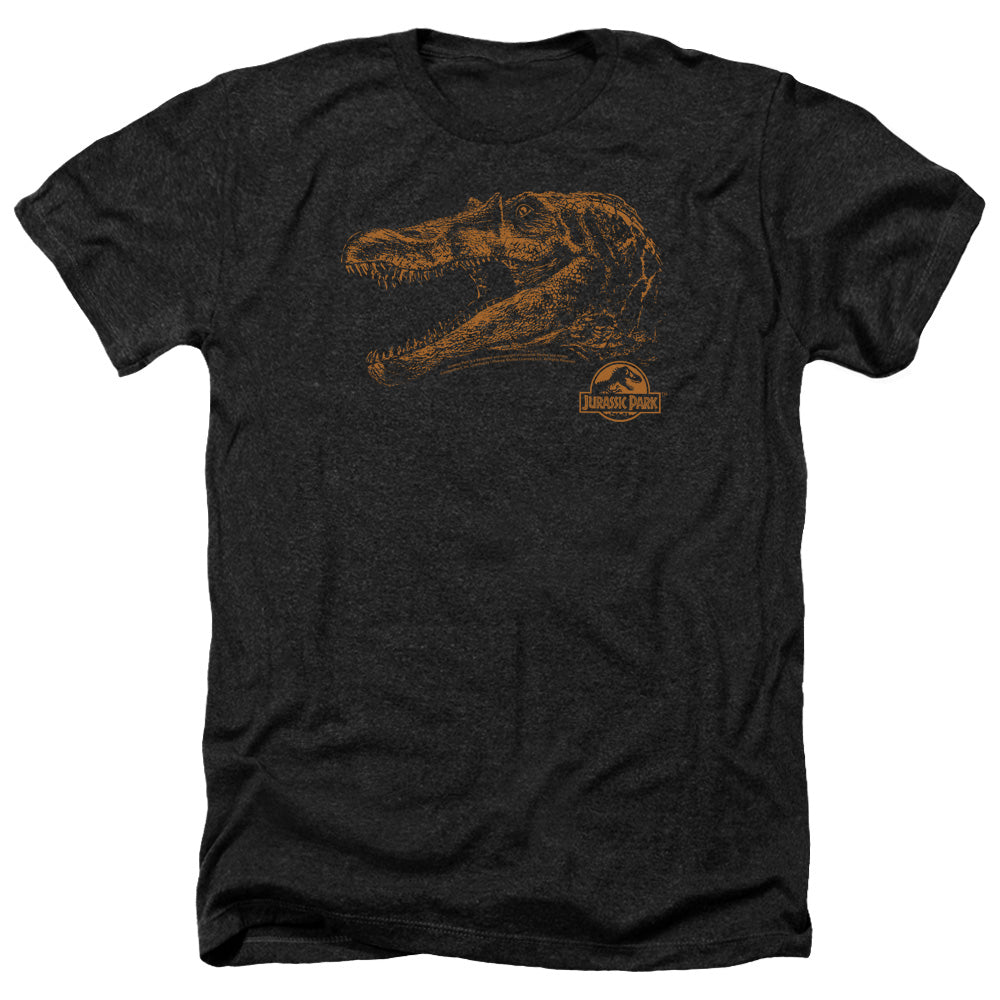 Jurassic Park Spino Mount Men's 30/1 Heather 60 40 Poly Short-Sleeve T-Shirt