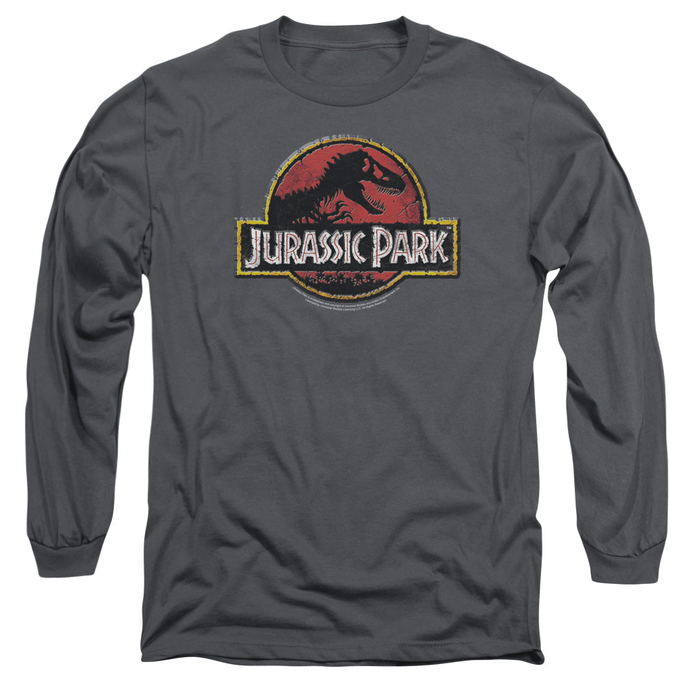 Jurassic Park Stone Logo Men's 18/1 Cotton Long-Sleeve T-Shirt