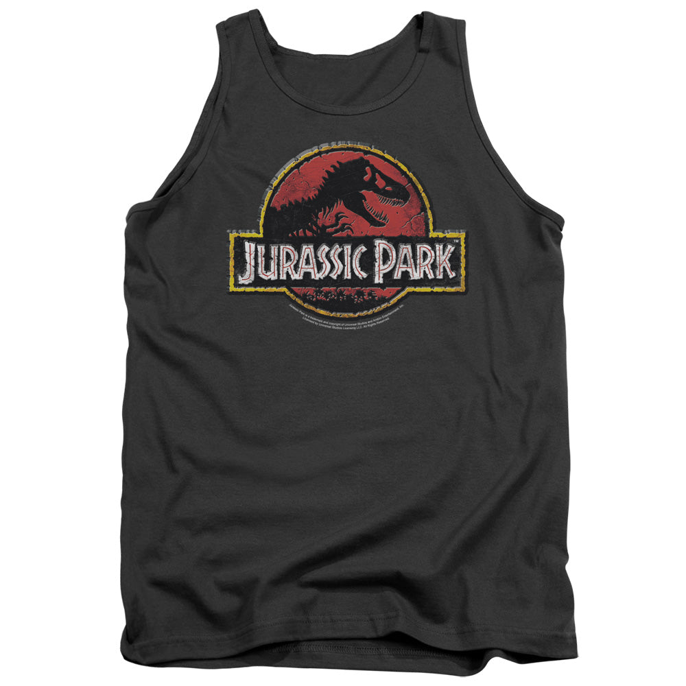 Jurassic Park Stone Logo Men's 18/1 Cotton Tank Top