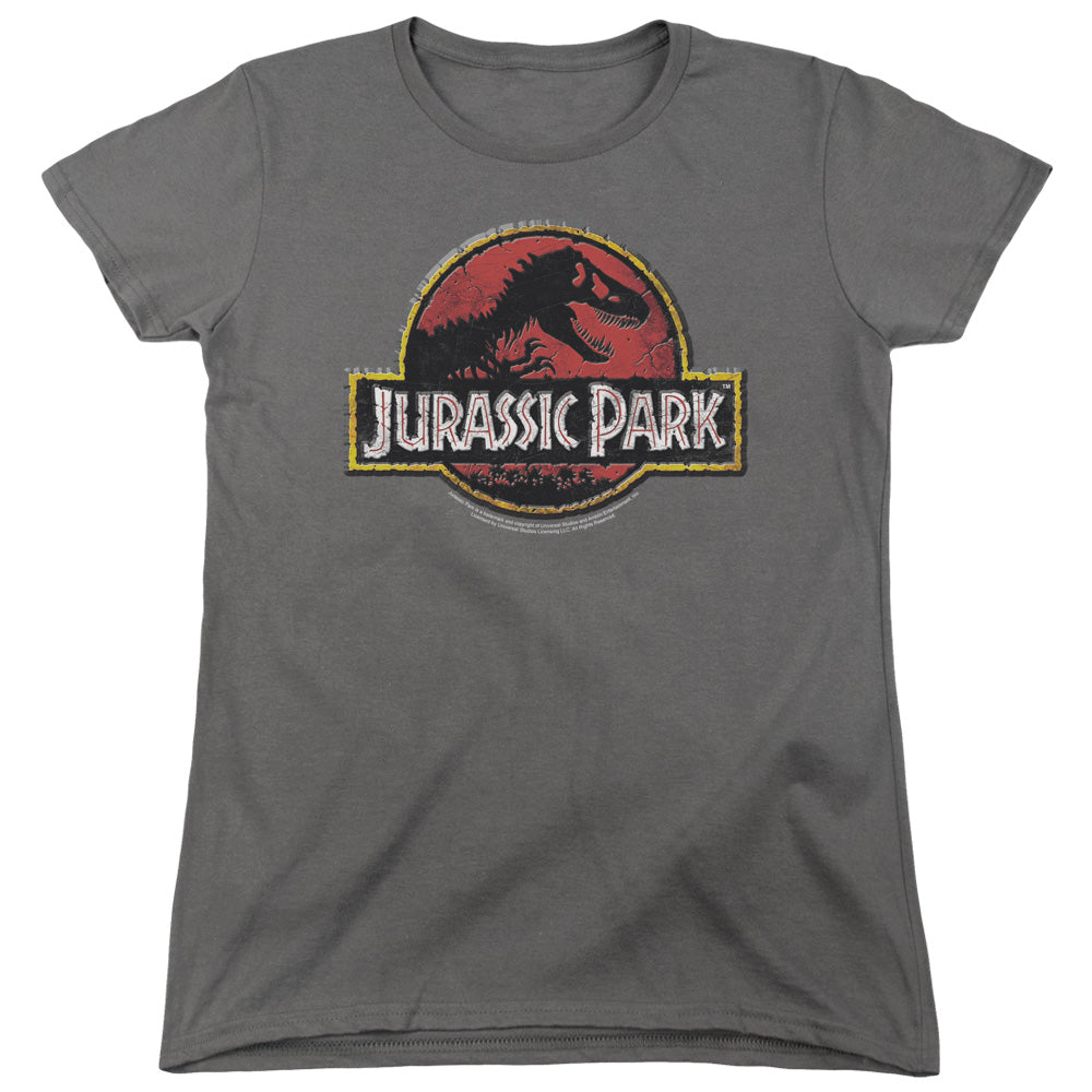 Jurassic Park Stone Logo Women's 18/1 Cotton Short-Sleeve T-Shirt