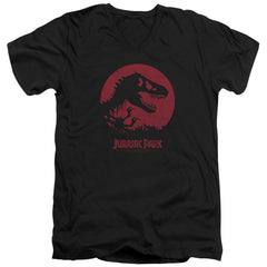 Jurassic Park T-Rex Sphere Men's 30/1 Cotton Slim V-Neck T-Shirt