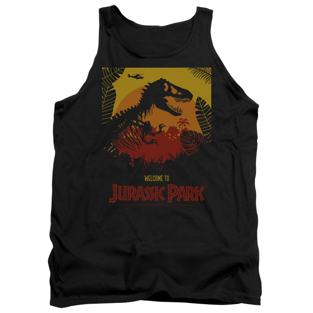 Jurassic Park Welcome To JP Men's 18/1 Cotton Tank Top