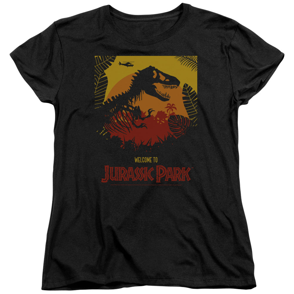 Jurassic Park Welcome To JP Women's 18/1 Cotton Short-Sleeve T-Shirt