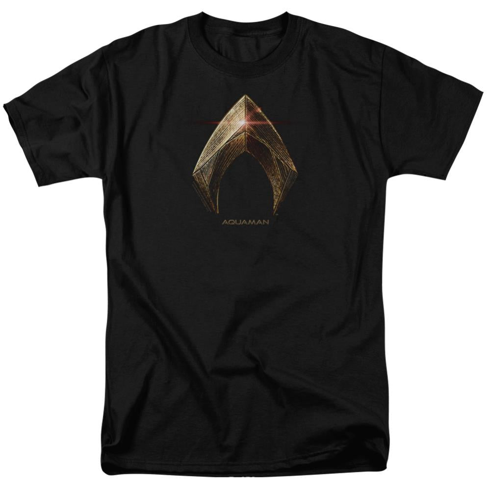 Justice League Movie Aquaman Logo Men's 18/1 Cotton Short-Sleeve T-Shirt