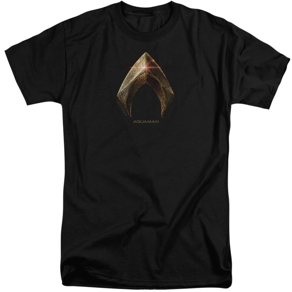 Justice League Movie Aquaman Logo Men's 18/1 Tall Cotton Short-Sleeve T-Shirt