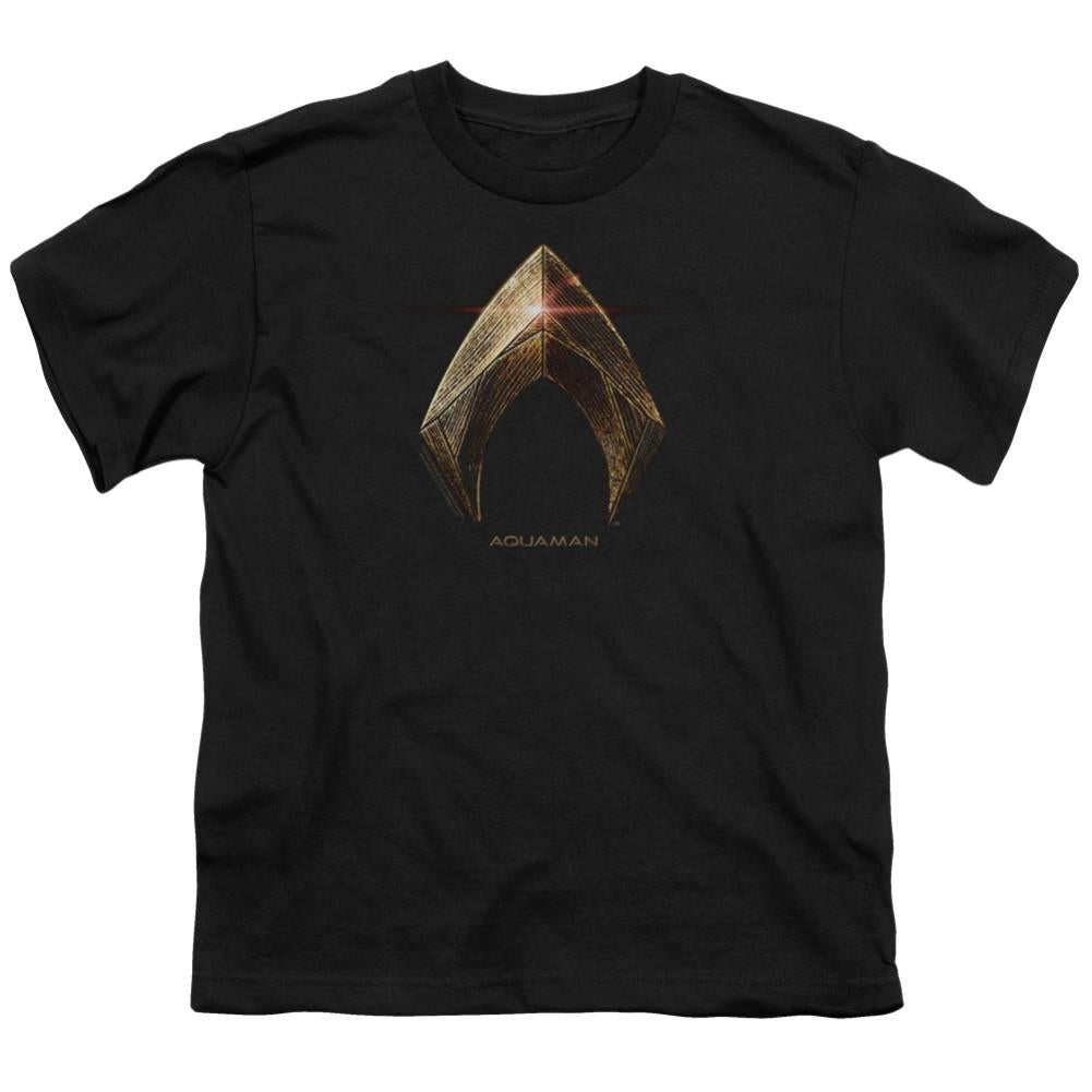 Justice League Movie Aquaman Logo Youth 18/1 100% Cotton Short-Sleeve T-Shirt