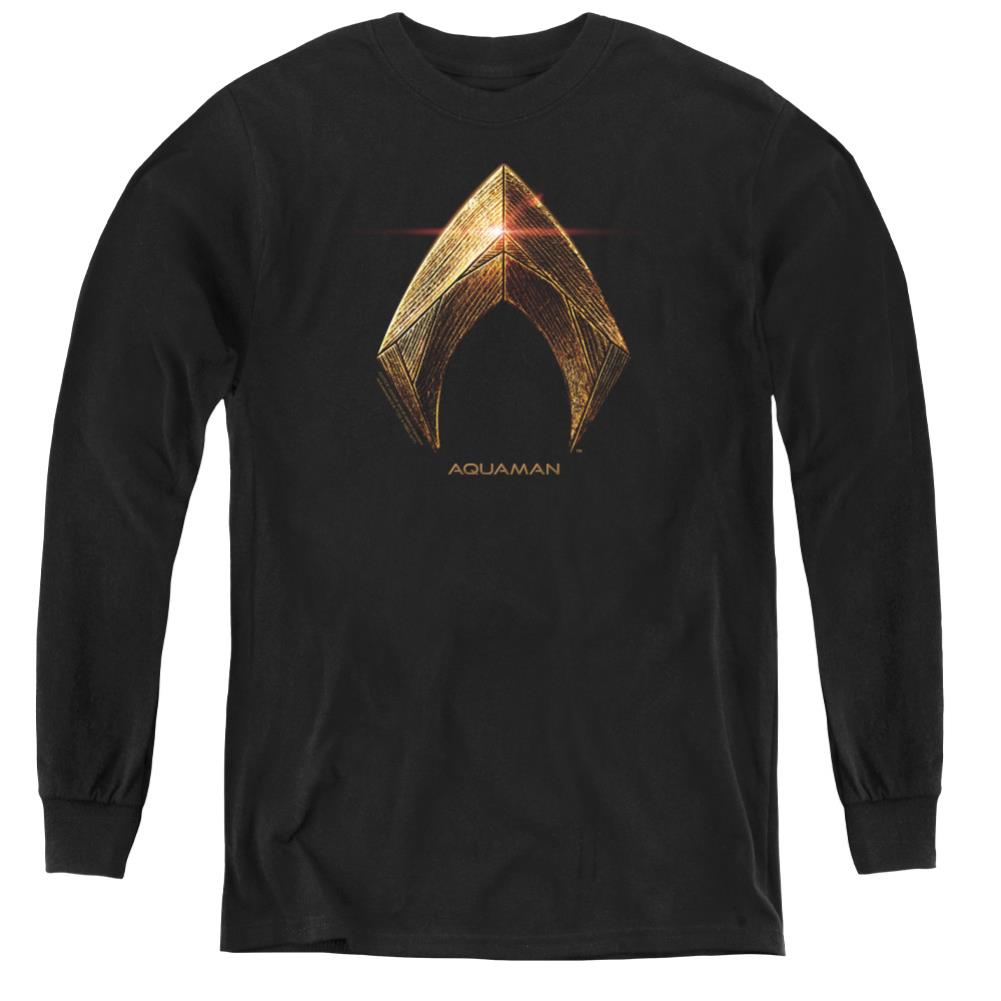 Justice League Movie Aquaman Logo Youth Long-Sleeve T-Shirt