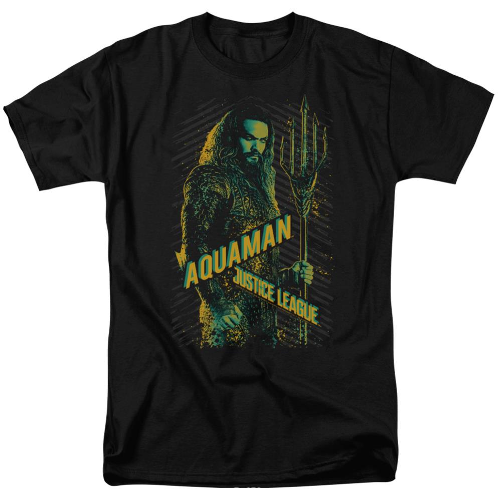 Justice League Movie Aquaman Men's 18/1 Cotton Short-Sleeve T-Shirt