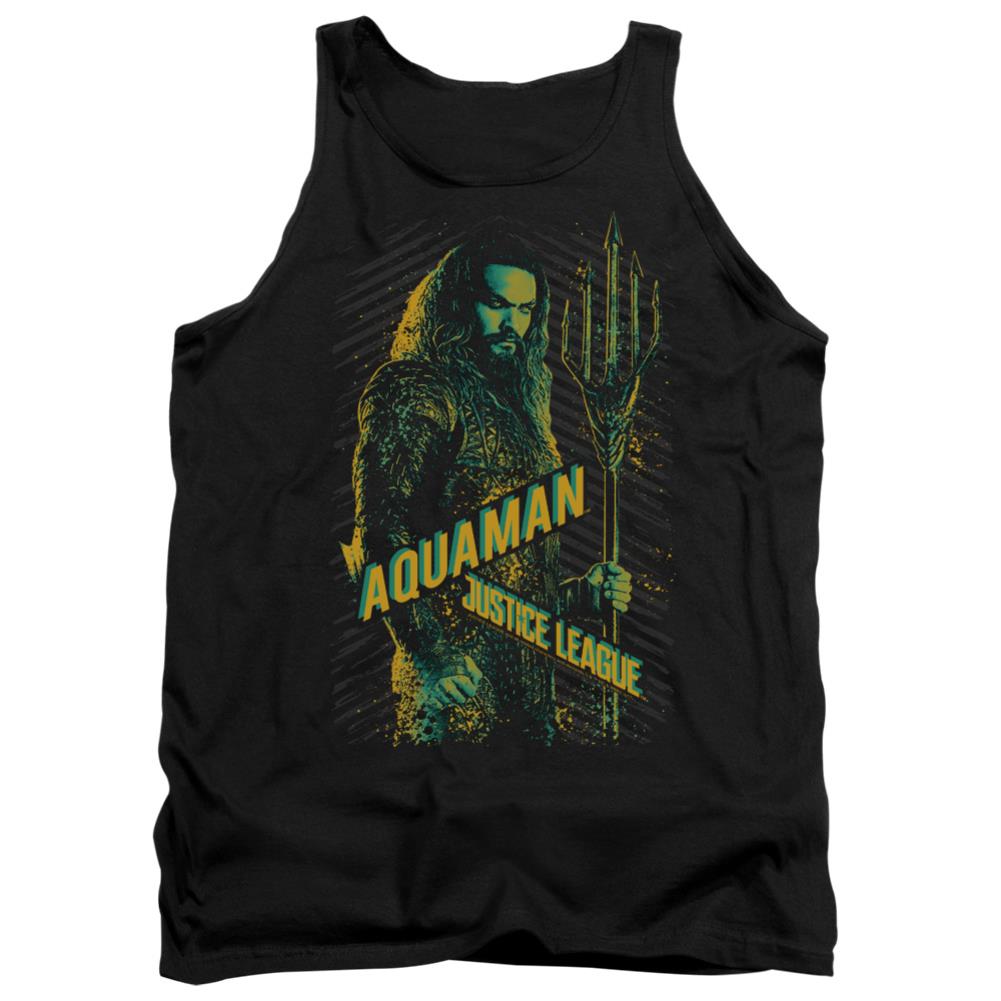 Justice League Movie Aquaman Men's 18/1 Cotton Tank Top