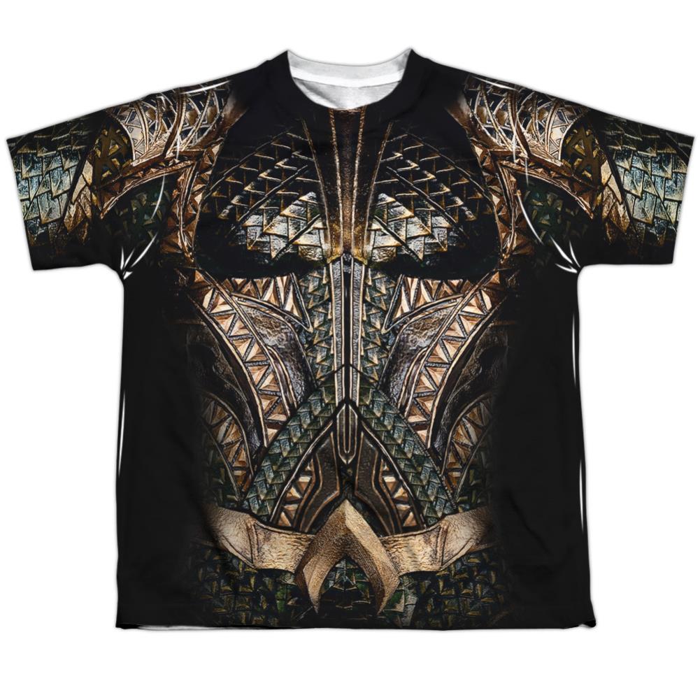 Justice League Movie Aquaman Uniform Youth Regular Fit Poly Short-Sleeve T-Shirt