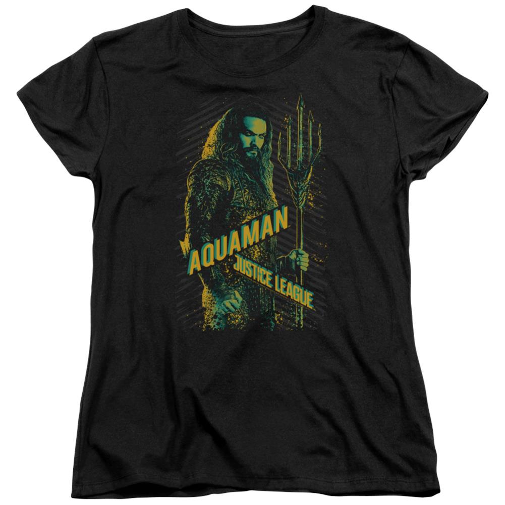 Justice League Movie Aquaman Women's 18/1 Cotton Short-Sleeve T-Shirt