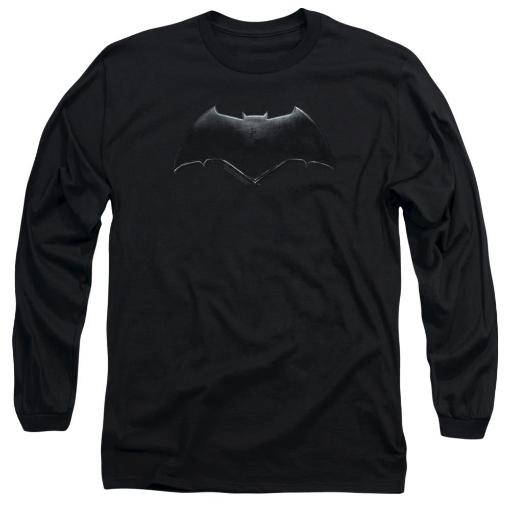 Justice League Movie Batman Logo Men's 18/1 Cotton Long-Sleeve T-Shirt