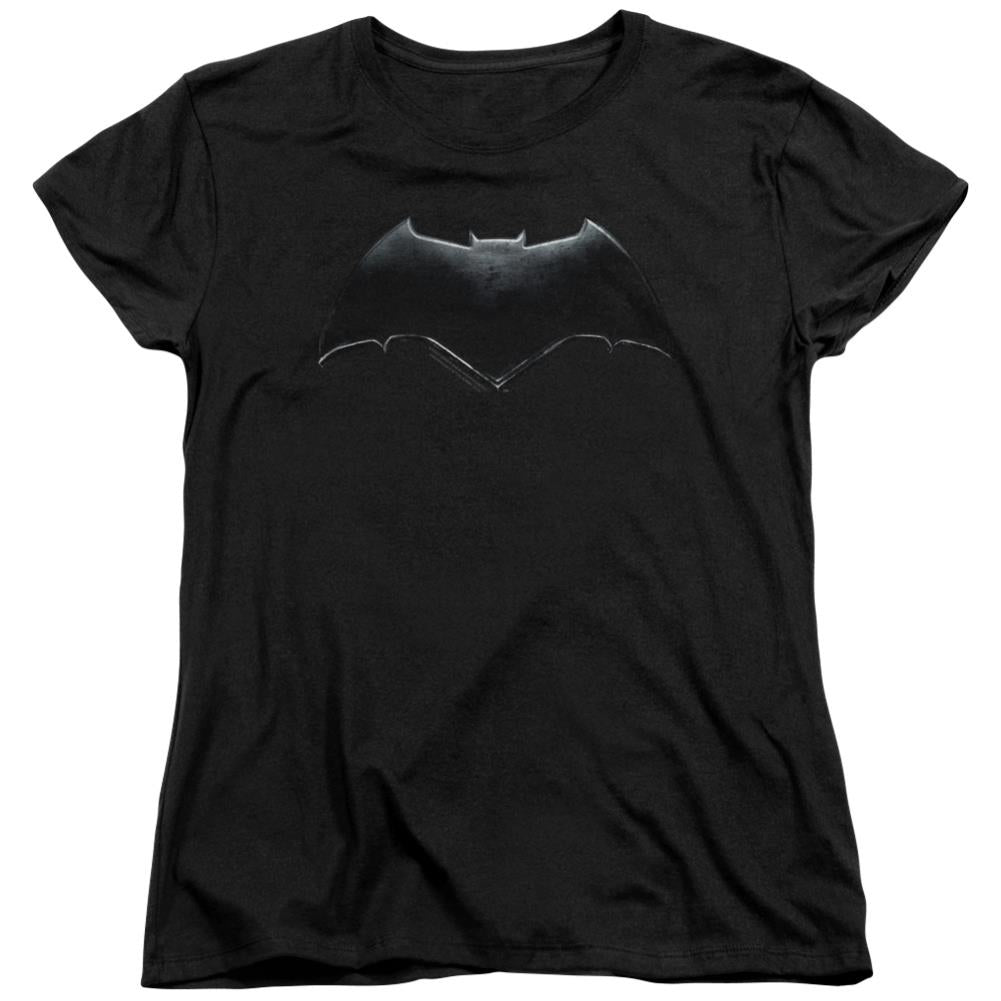 Justice League Movie Batman Logo Women's 18/1 Cotton Short-Sleeve T-Shirt