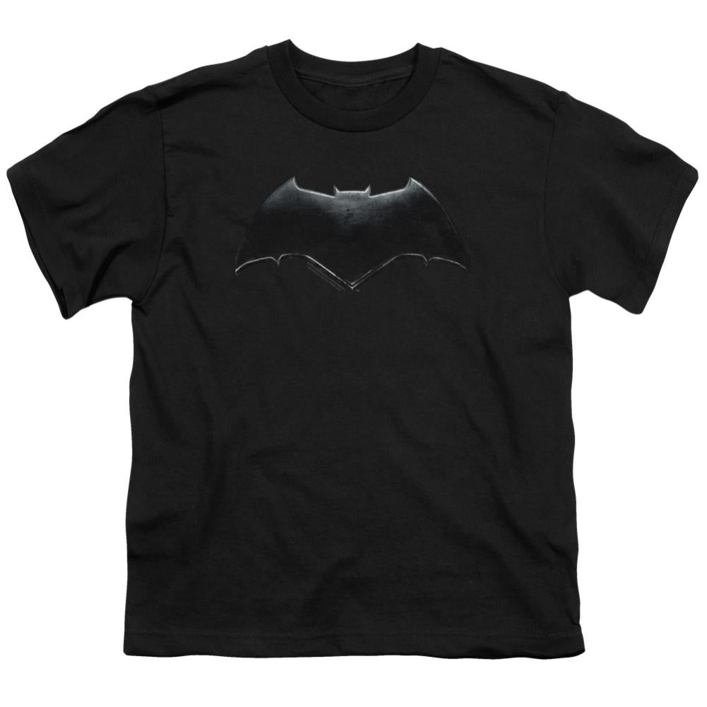 Justice League Movie Batman Logo Youth 18/1 100% Cotton Short-Sleeve T-Shirt