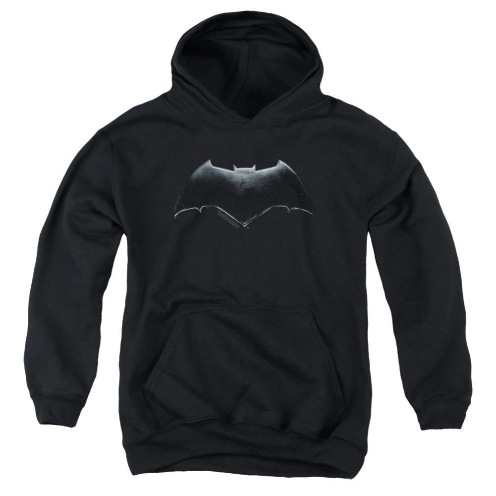 Justice League Movie Batman Logo Youth Cotton Poly Pull-Over Hoodie