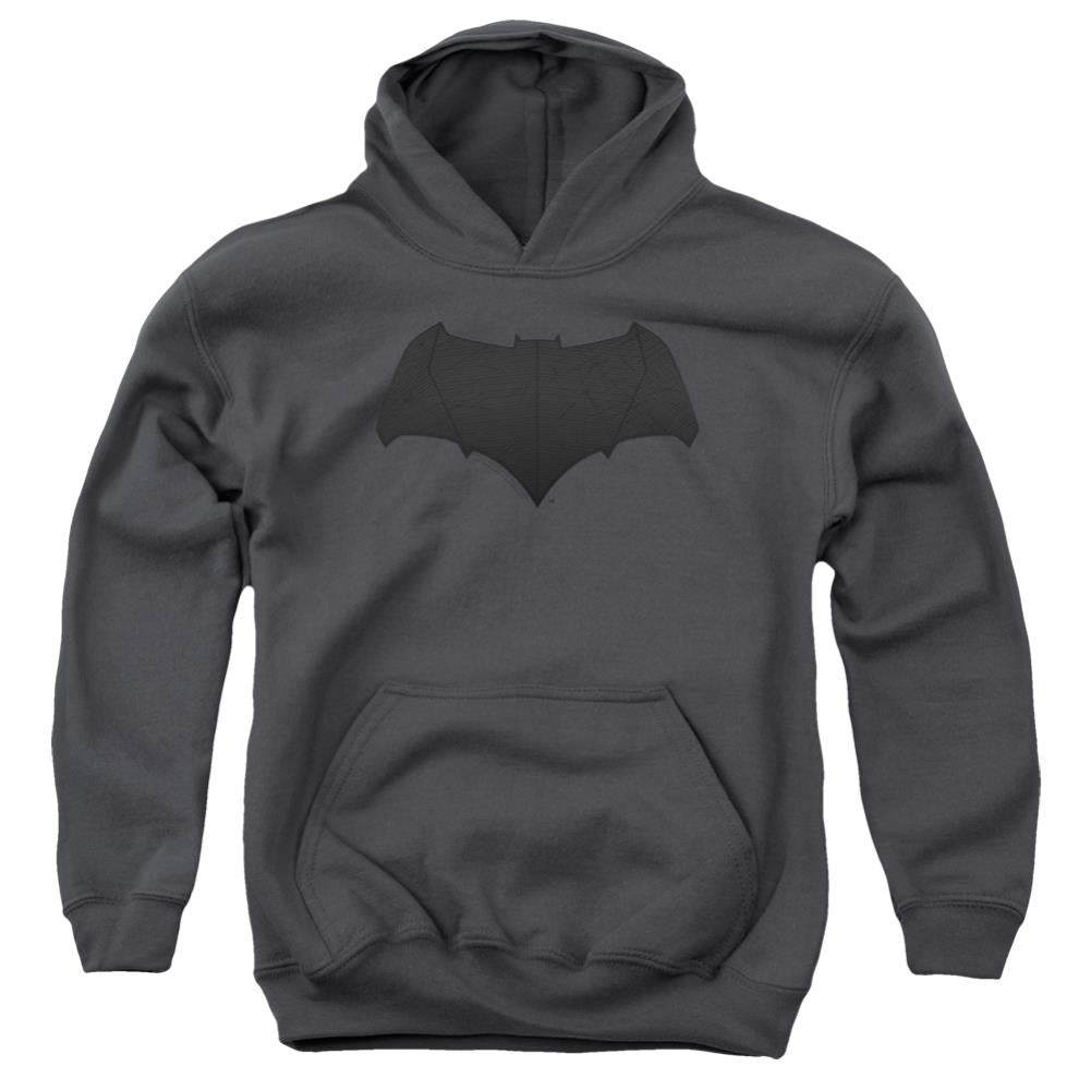 Justice League Movie Batman Logo Youth Cotton Poly Pull-Over Hoodie