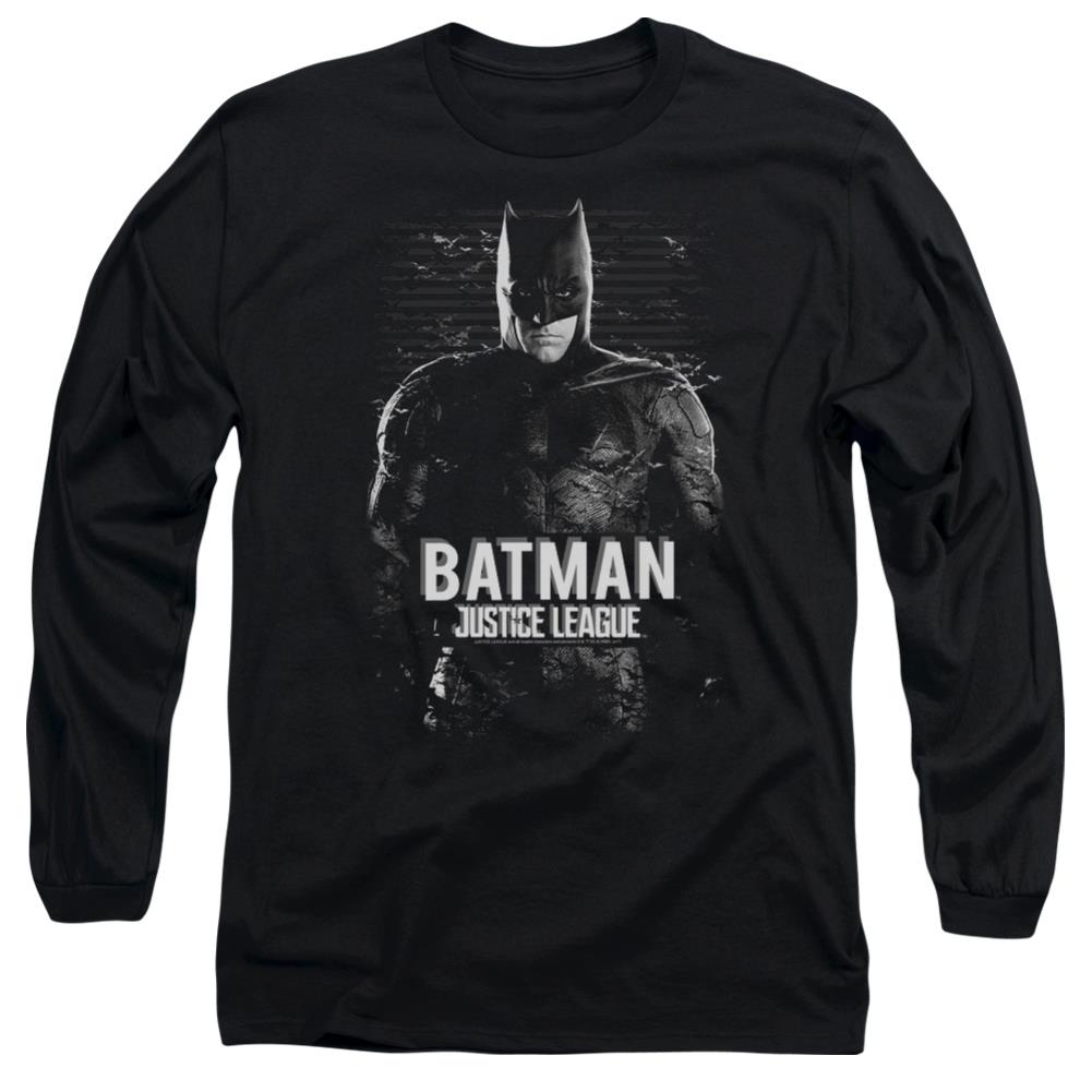 Justice League Movie Batman Men's 18/1 Cotton Long-Sleeve T-Shirt