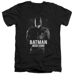 Justice League Movie Batman Men's 30/1 Cotton Slim V-Neck T-Shirt