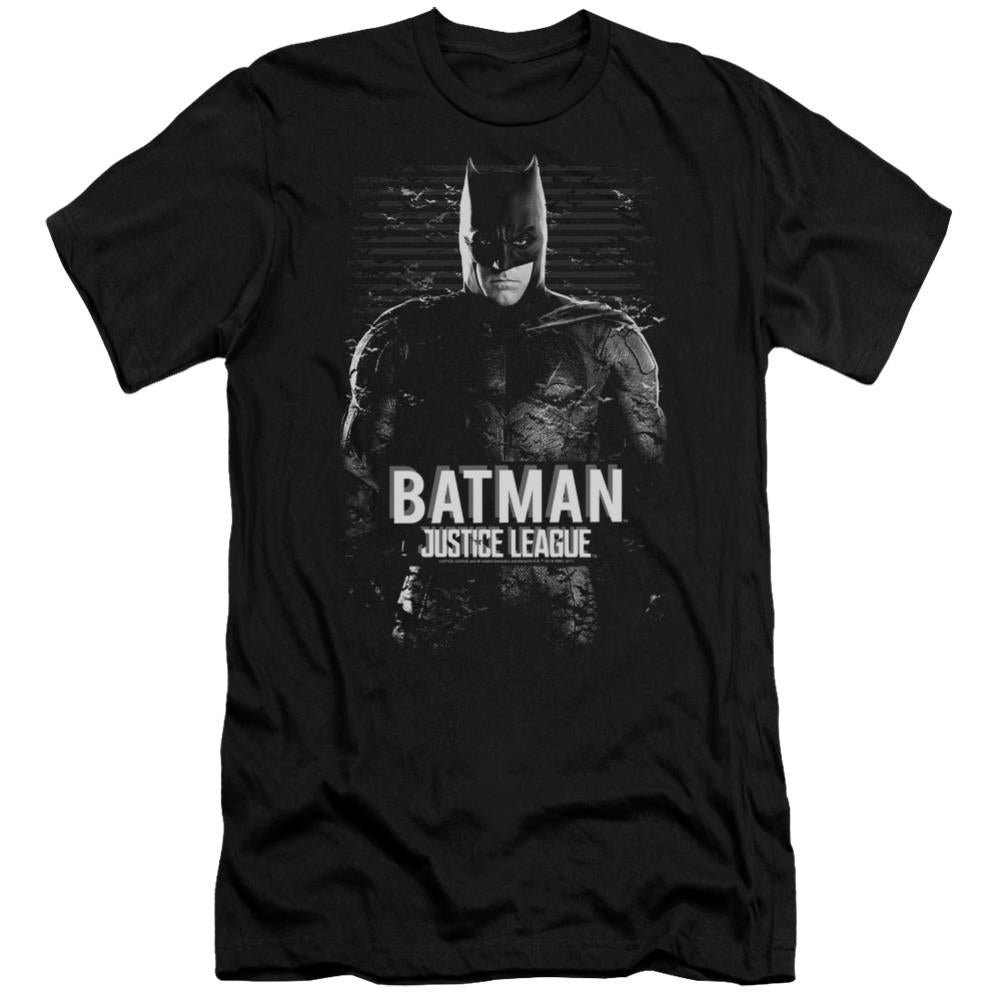 Justice League Movie Batman Men's Ultra-Soft 30/1 Cotton Slim Short-Sleeve T-Shirt