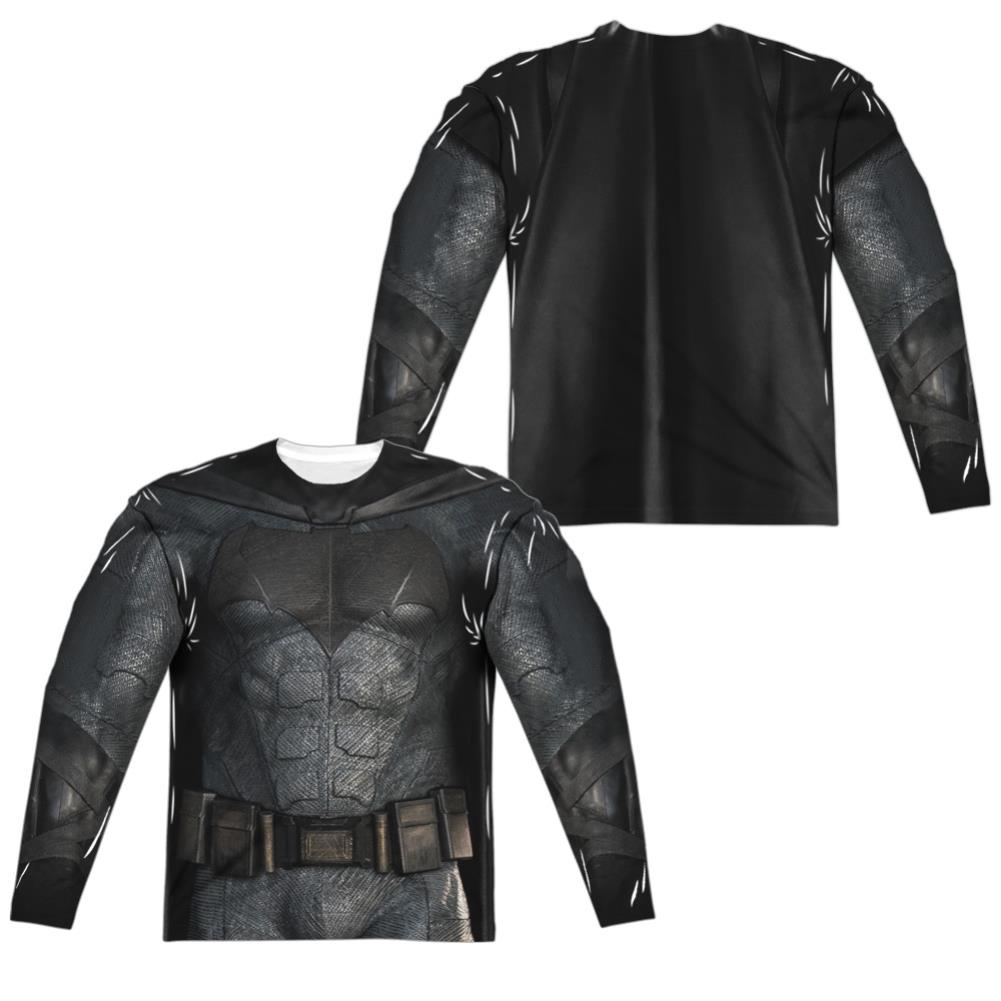 Justice League Movie Batman Uniform (Front/Back Print) Men's Regular Fit Polyester Long-Sleeve T-Shirt