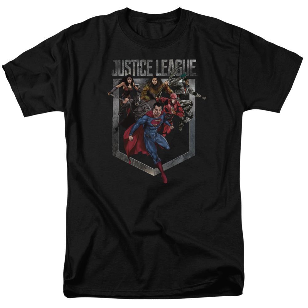 Justice League Movie Charge Men's 18/1 Cotton Short-Sleeve T-Shirt