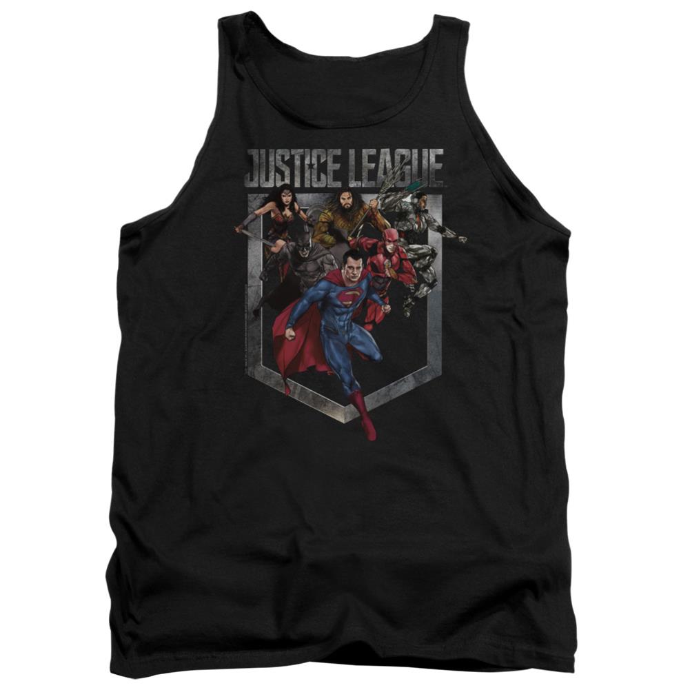 Justice League Movie Charge Men's 18/1 Cotton Tank Top