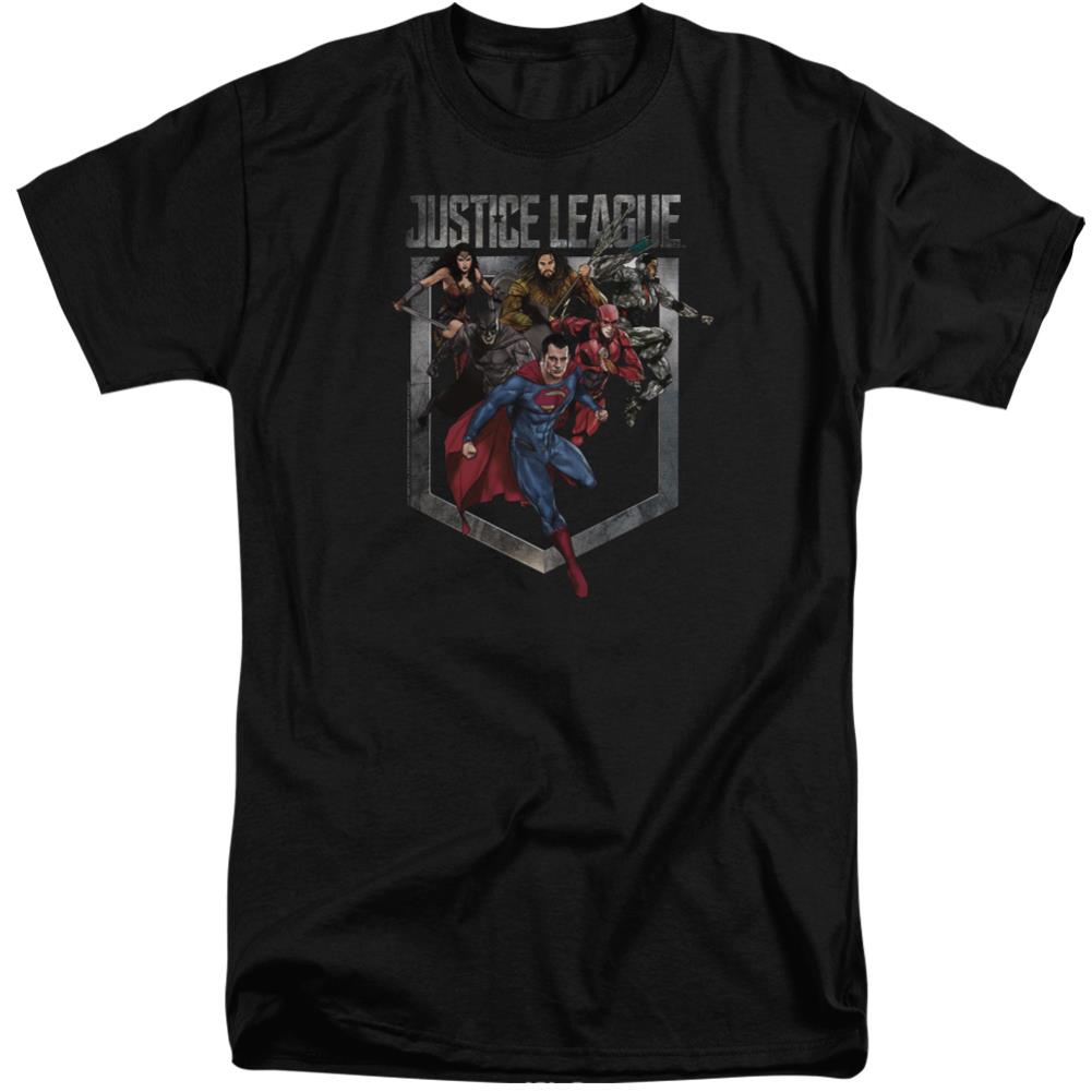 Justice League Movie Charge Men's 18/1 Tall Cotton Short-Sleeve T-Shirt