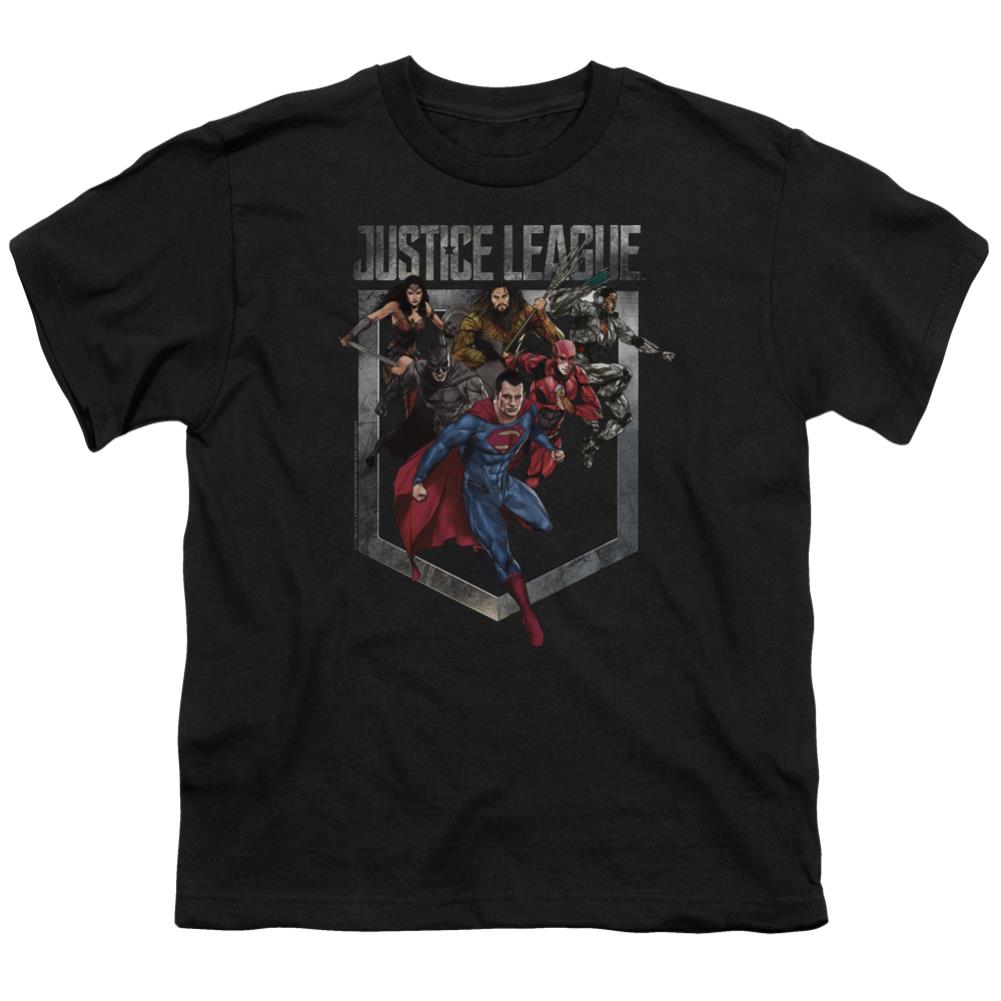 Justice League Movie Charge Youth 18/1 100% Cotton Short-Sleeve T-Shirt