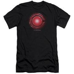 Justice League Movie Cyborg Logo Men's Ultra-Soft 30/1 Cotton Slim Short-Sleeve T-Shirt